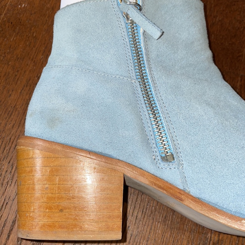 Zara Blue Suede Boots - Picture 5 of 9